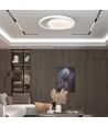 38W LED designer plafondlamp, wit - Dubbele ring, Ø45cm, 4050lm, 4000K, IP20