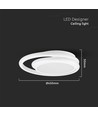 38W LED designer plafondlamp, wit - Dubbele ring, Ø45cm, 4050lm, 4000K, IP20