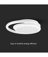 38W LED designer plafondlamp, wit - Dubbele ring, Ø45cm, 4050lm, 4000K, IP20