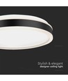 24W LED designer plafondlamp - Ø45cm, 2500lm, zwart, rond, 4000K, IP20