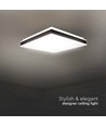 18W LED designer plafondlamp, vierkant - Zwart, 1490lm, 35x35cm, 4000K, IP20 binnen
