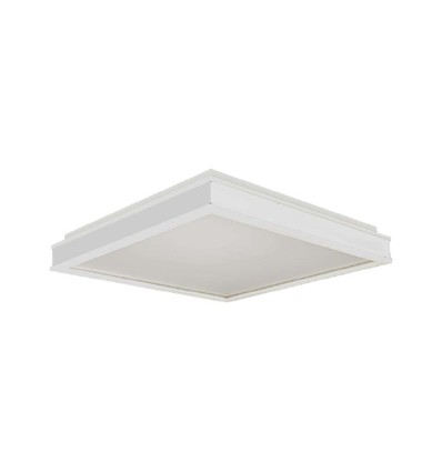 24W LED Designer plafondlamp, vierkant - 400x400mm, 2450lm, witte rand, 4000K, IP20 binnen