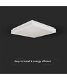 24W LED Designer plafondlamp, vierkant - 400x400mm, 2450lm, witte rand, 4000K, IP20 binnen
