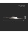 12W LED designer plafondlamp - 105lm/W, 94,5cm, zwarte afwerking, warm wit, 3000K