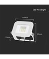 10W LED breedstraler, wit - Samsung LED chip, IP65, ultra-dun design, 3000K, buiten