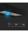 6W LED solar wandlamp met sensor - 900lm, IP65, zwart, 4000K, incl. batterij