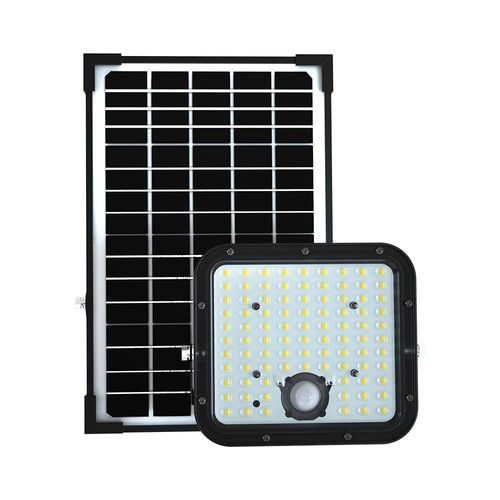 30W Solara LED breedstraler met zonnepaneel - IP65, PIR sensor, 6400K, zwart, LiFePO4 batterij
