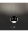 5W hanglamp, zwart - 500lm, 3000K, klokvormig, verstelbaar