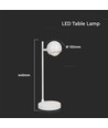 5-6W retro metalen LED tafellamp - Wit, 3000K, 500lm, 45cm hoogte, incl. lichtbron