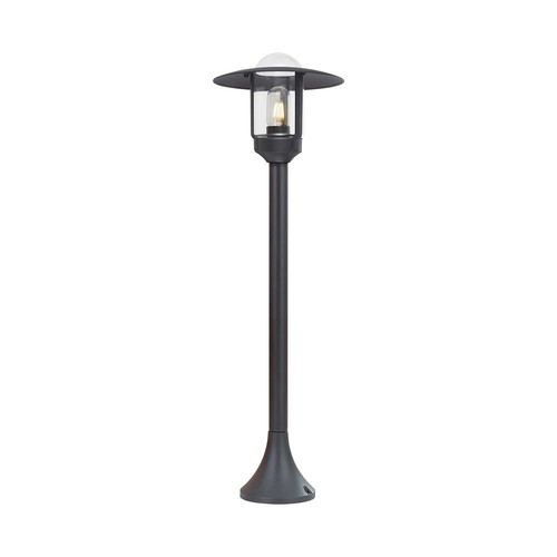 Zwarte tuinlamp lantaarn - 97,5cm, IP44 buiten, helder glas, E27 fitting, zonder lichtbron