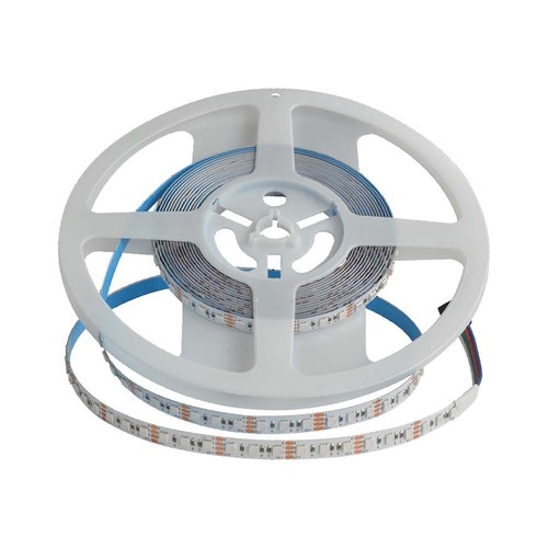 5m 12W/m RGB LED strip - 24V, 120 LED per meter, IP20, 8mm breedte