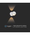 10W LED wandlamp met up/down light - Wit, 3000K, 13,5x10 cm, IP44, incl. lichtbron