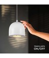 8,5W LED pendellamp, Ø10cm - Lichtgrijs, 850lm, touch on/off, verstelbare kabel, incl. lichtbron