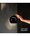 8,5W LED hanglamp - Ø18cm, zwart, touch on/off, 3000K, incl. lichtbron
