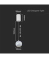 8,5W LED hanglamp - Ø12-18cm, wit, touch on/off, 3000K, incl. lichtbron