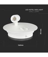 3W + 6W LED hotel wandlamp met leesarm - Wit, 3000K, on/off knoppen, CREE LED