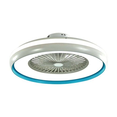 Ventilator met plafondlamp 45W - RF bediening, CCT: 3-in-1, AC motor, blauwe ring
