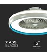 Ventilator met plafondlamp 45W - RF bediening, CCT: 3-in-1, AC motor, blauwe ring
