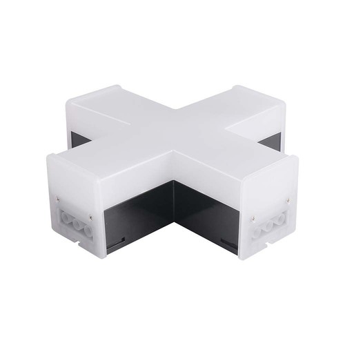 X-connector voor LED lineaire verlichting, zwart - 6500K, IP20, 181x181x58mm