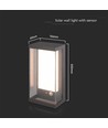 1W Solara wandlamp met sensor - IP65, 3000K, donkergrijs, zonne-energie, bewegingssensor, buiten
