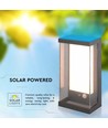 1W Solara wandlamp met sensor - IP65, 3000K, donkergrijs, zonne-energie, bewegingssensor, buiten