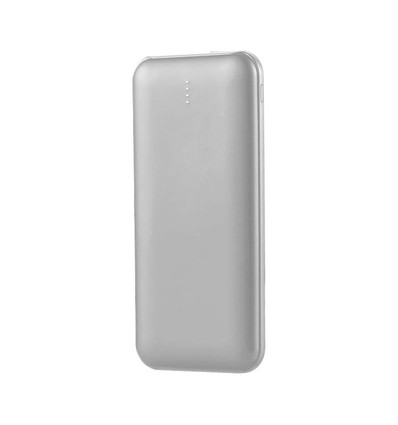 10000mAh powerbank, 10W - Zilver, LED display, incl. 30cm Type-C kabel