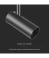 11W ultra-dunne magnetische railspot, 48V - 1300lm, 34°, zwart, 6400K, IP20
