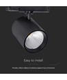 35W LED COB railspot - 3000lm, 4000K, 30 graden, zwart aluminium, IP20