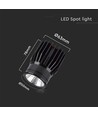 18W LED module spotlight - 1900lm, IP20, zwarte behuizing, 4000K, aluminium