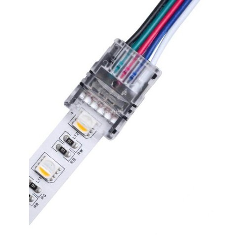 LED-strip connector voor losse draden - 12mm, RGB+W, IP65, 5V-24V