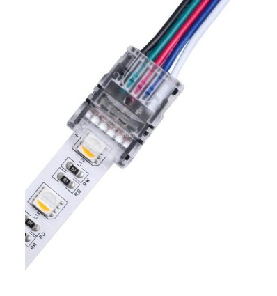 LED-strip connector voor losse draden - 12mm, RGB+W, IP65, 5V-24V
