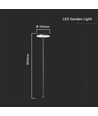 12W LED tuinlamp met prikpen, RA90 - Antraciet, IP65, 4000K, 80cm hoog, 2-in-1 montage