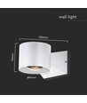 5W witte ronde wandlamp met up/down licht - IP65, 4000K, incl. lichtbron