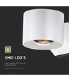 5W witte ronde wandlamp met up/down licht - IP65, 3000K, incl. lichtbron