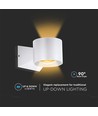 5W witte ronde wandlamp met up/down licht - IP65, 3000K, incl. lichtbron