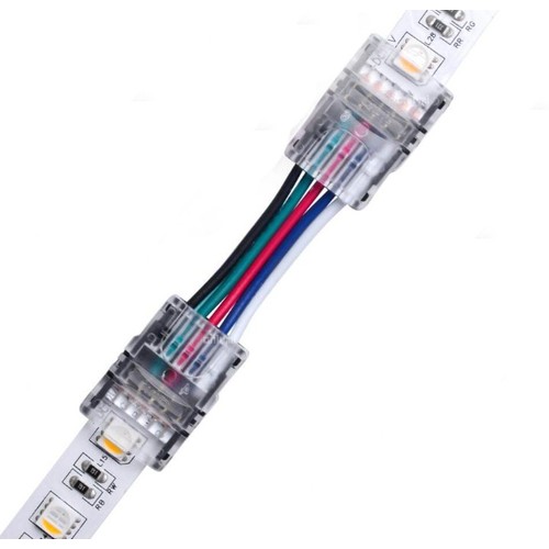 Verbindingsstuk met kabel voor LED-strip - 12mm, RGB+W, IP20, 5V-24V