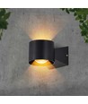 6W LED wandlamp - IP65, zwart, 3000K, 465lm, vierkant, binnen / buiten, incl. lichtbron