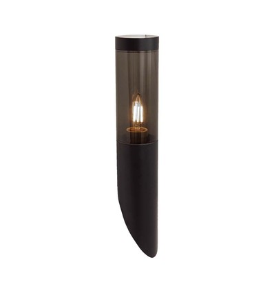 E27 zwarte schuine wandlamp, 40cm - IP44, RVS, zonder lichtbron, tuin/pad