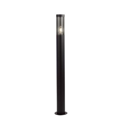 Paaltje tuin E27 - licht rook, kunststof/RF, zwarte behuizing, 76x119x1000mm, IP44