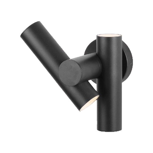 6W 2-weg spot wandlamp - IP44, zwart, 3000K, 90 graden, verstelbaar, incl. lichtbron