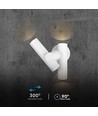 6W 2-weg spot wandlamp - 3000K, wit, IP44, 300° verstelbaar, incl. lichtbron