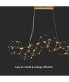 28W LED design pendellamp - Goud, 3000K, L94,5 x W32,5 cm, decoratieve hanglamp