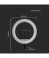 LED Ringlamp met statief - 55W, Ø44cm, 3 telefoonhouders, afstandsbediening, 3200K-5800K
