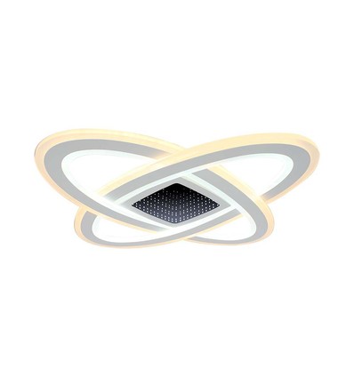 130W LED designer kroonluchter, dimbaar - 13600lm, 3-in-1 CCT, incl. afstandsbediening, zwart/wit design