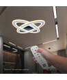 130W LED designer kroonluchter, dimbaar - 13600lm, 3-in-1 CCT, incl. afstandsbediening, zwart/wit design
