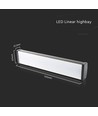 100W LED linear high bay - 87lm/W, IP65, 115 graden, plafondmontage