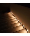 3W LED trapverlichting inbouw - IP65, warm wit, witte rand, vierkant, 5,8x5,8 cm