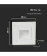 3W LED trapverlichting inbouw - IP65, warm wit, witte rand, vierkant, 5,8x5,8 cm