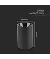 Sot GU10 opbouwspot - Rond, zwart aluminium, 10x6,5 cm, IP20, voor GU10