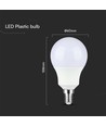 E14 8,5W LED lamp - A60, Samsung LED chip, 806lm, 6500K, vervangt 60W